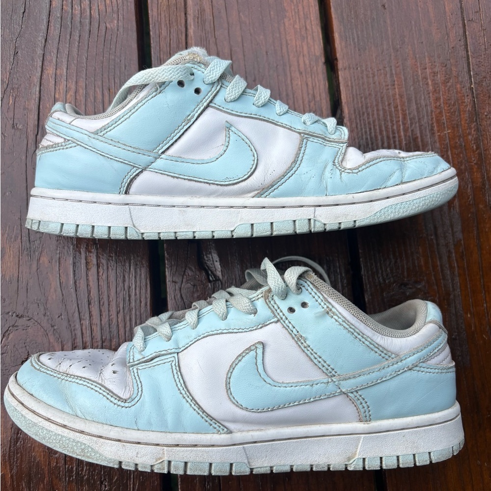 Nike Men's Dunks Sneakers White and Light Blue